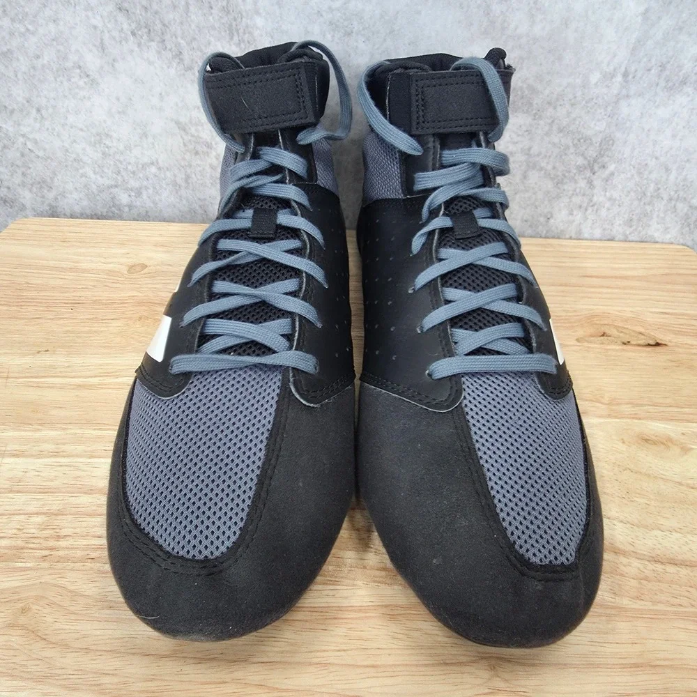 Adidas Mat Hog 2.0 Wrestling Shoes Mens 12 Black White Boxing Combat Sport MMA
